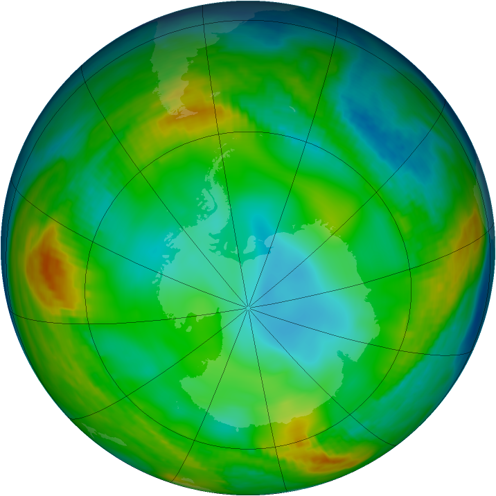 Antarctic ozone map for 28 June 1980